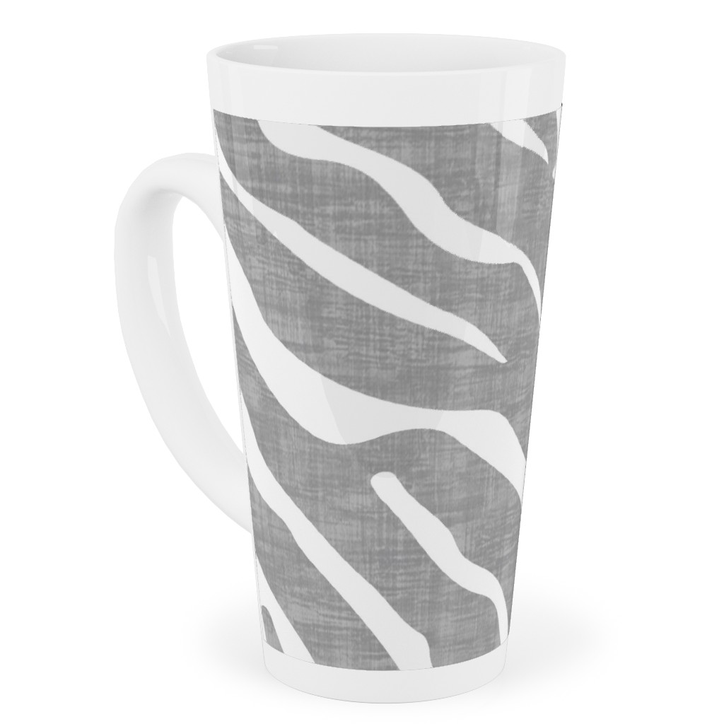 Zebra Texture - Gray Tall Latte Mug, 17oz, Gray, Gray
