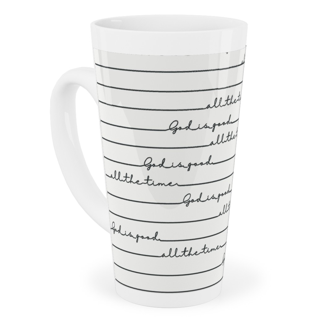 God Is Good - Black and White Tall Latte Mug, 17oz, White, White