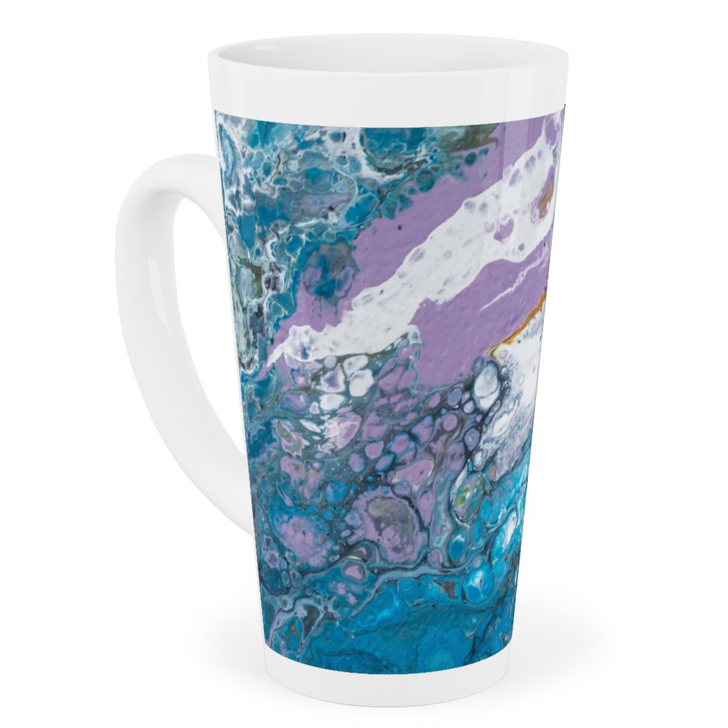 Flow Painting - Blue Tall Latte Mug, 17oz, Blue