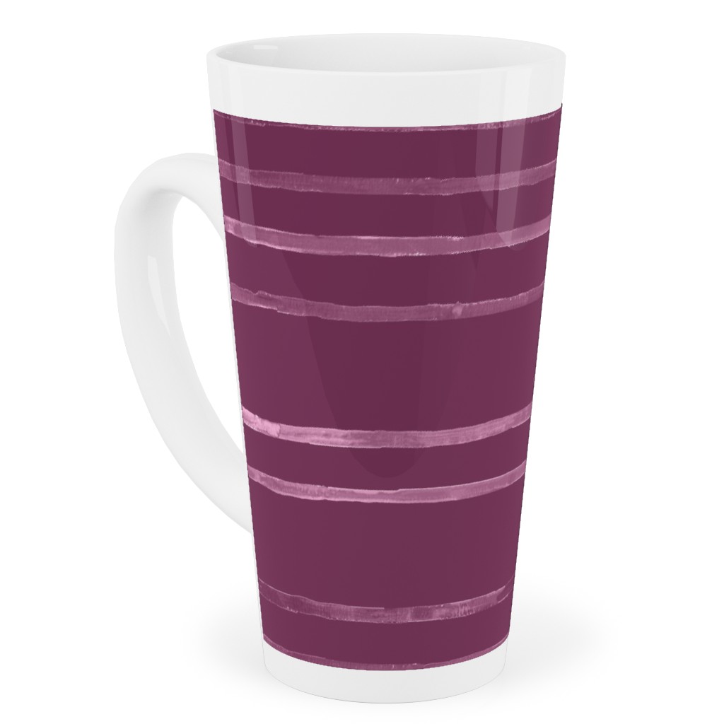 Take Flight Stripe - Rasberry Tall Latte Mug, 17oz, Purple