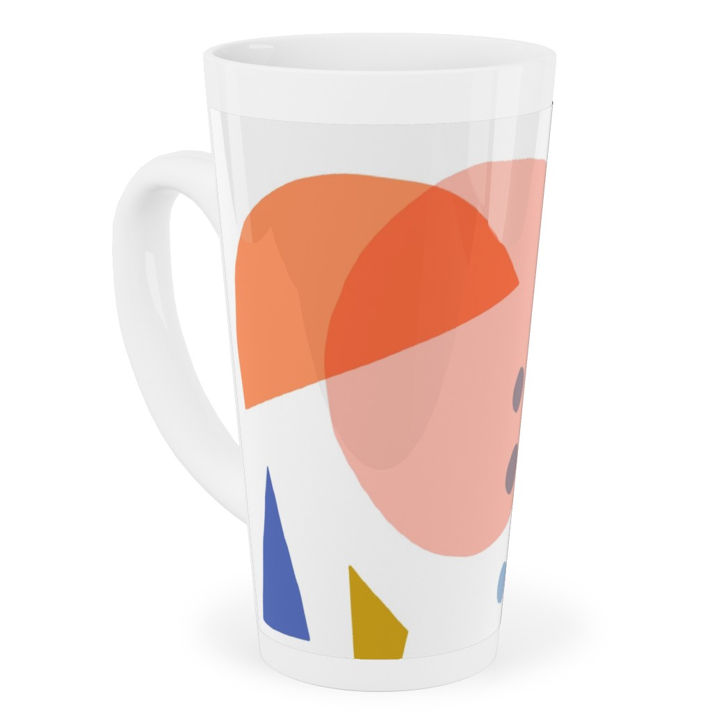 Abstract Circles and Triangles - Multi Tall Latte Mug, 17oz, Multicolor