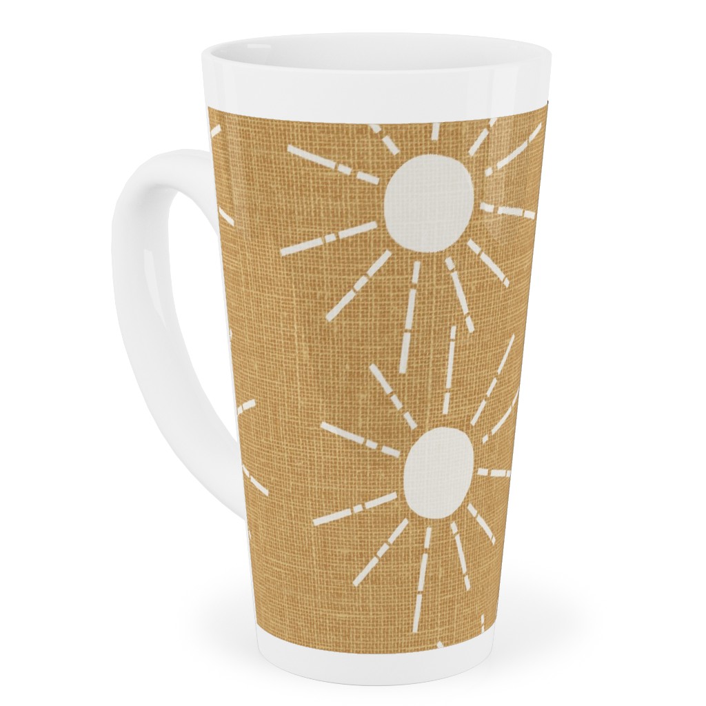 Summer Sunshine - Mustard Yellow Tall Latte Mug, 17oz, Yellow