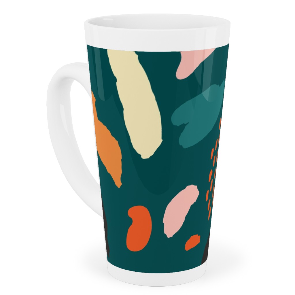 Splashes Pattern - Green Tall Latte Mug, 17oz, Multicolor