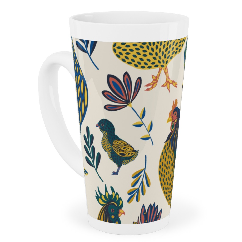 French Farm - Multi Tall Latte Mug, 17oz, Multicolor