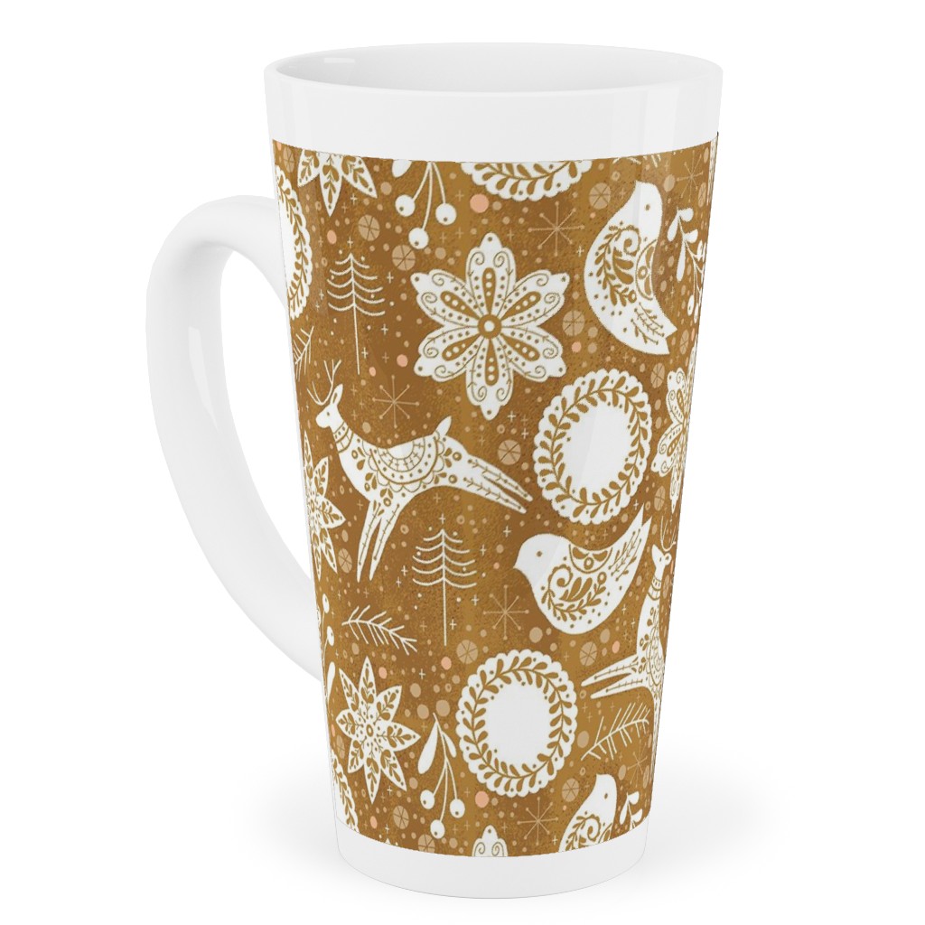 Gingerbread Forest - Brown Tall Latte Mug, 17oz, Brown, Brown