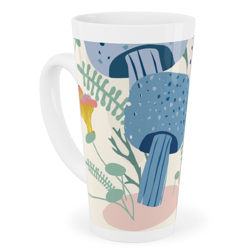 Whimsical Mushroom Village - Multi Tall Latte Mug, 17oz, Multicolor