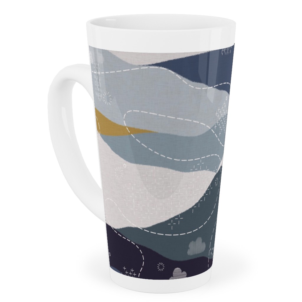 Ever Blue Mountains - Multi Tall Latte Mug, 17oz, Blue