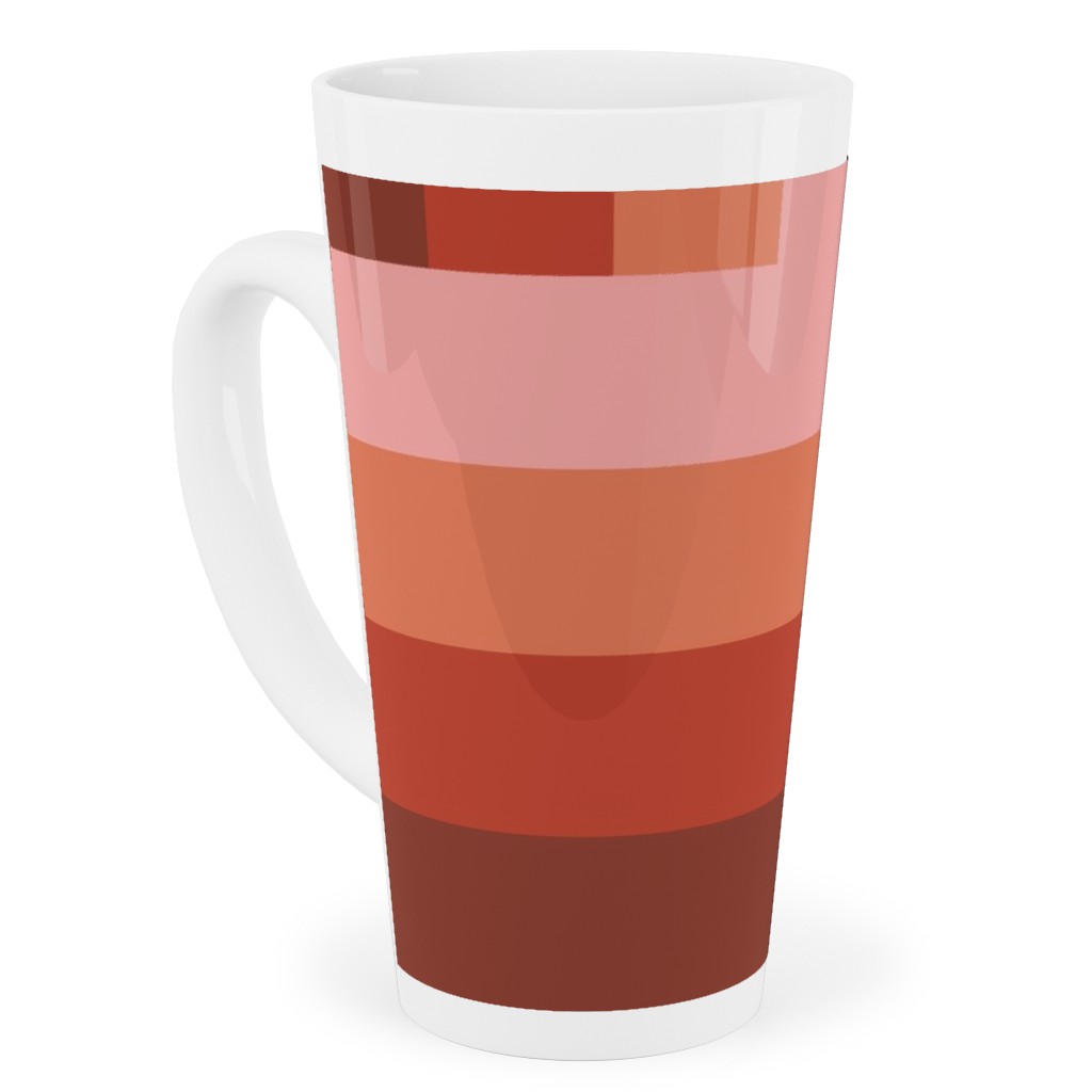 Retro Lattice - Mauve Multi Tall Latte Mug, 17oz, Red