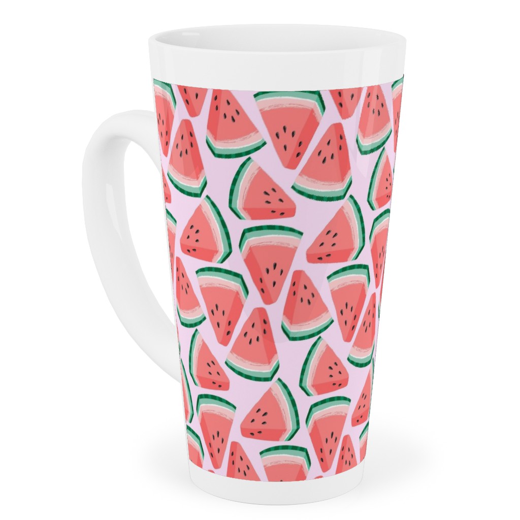 Watermelon Slices - Pink Tall Latte Mug, 17oz, Pink