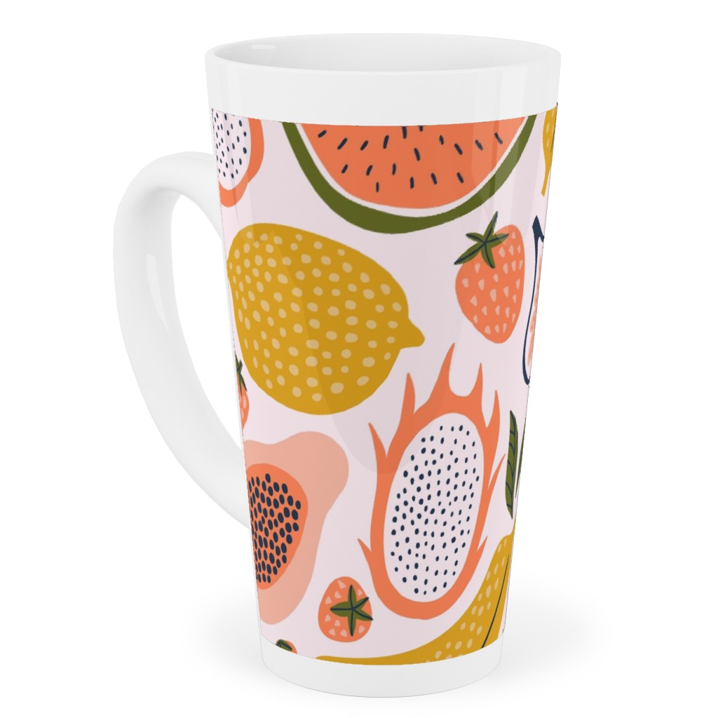 Summer Fruits - Orange Tall Latte Mug, 17oz, Orange, Orange