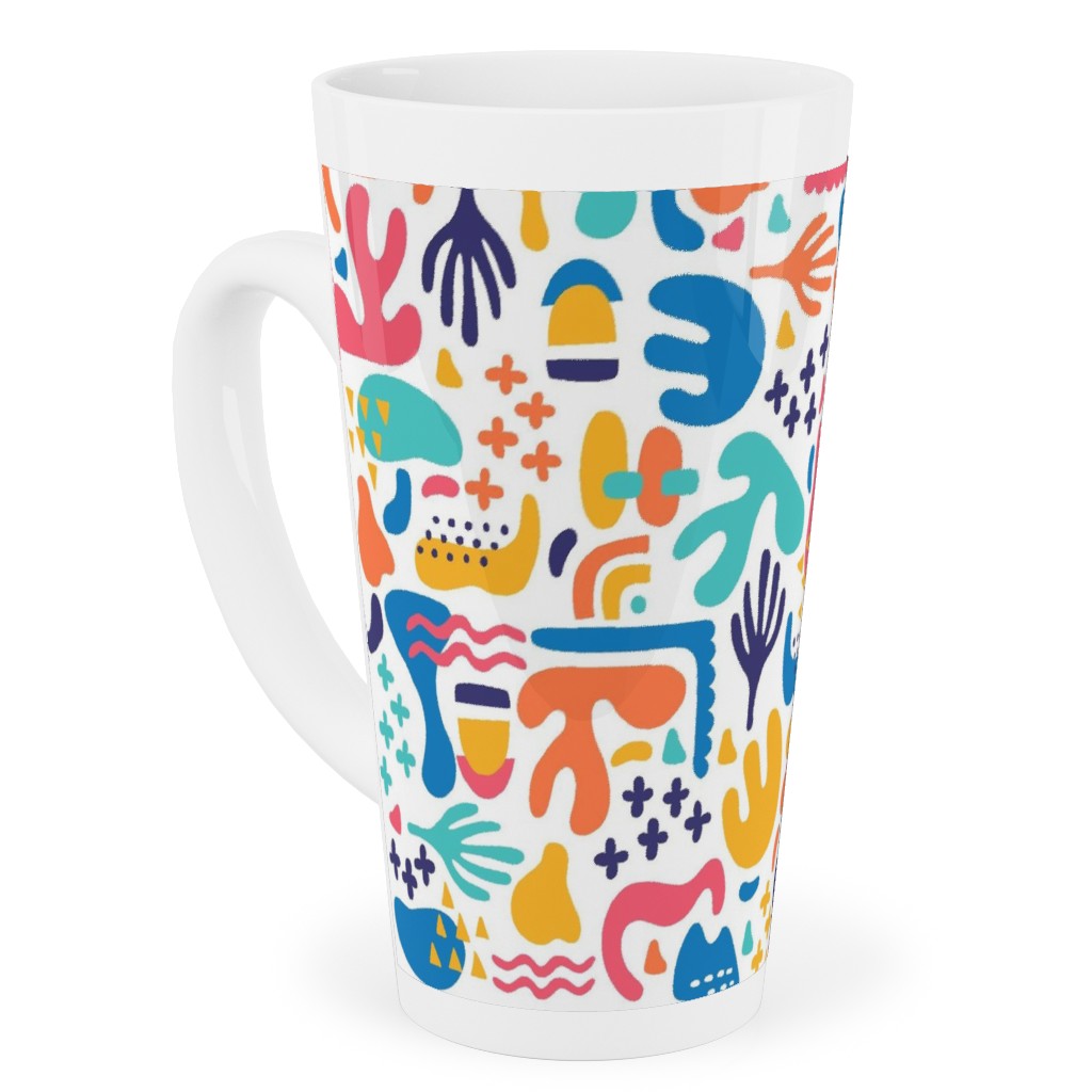 Organic Abstract Design - Multi Tall Latte Mug, 17oz, Multicolor