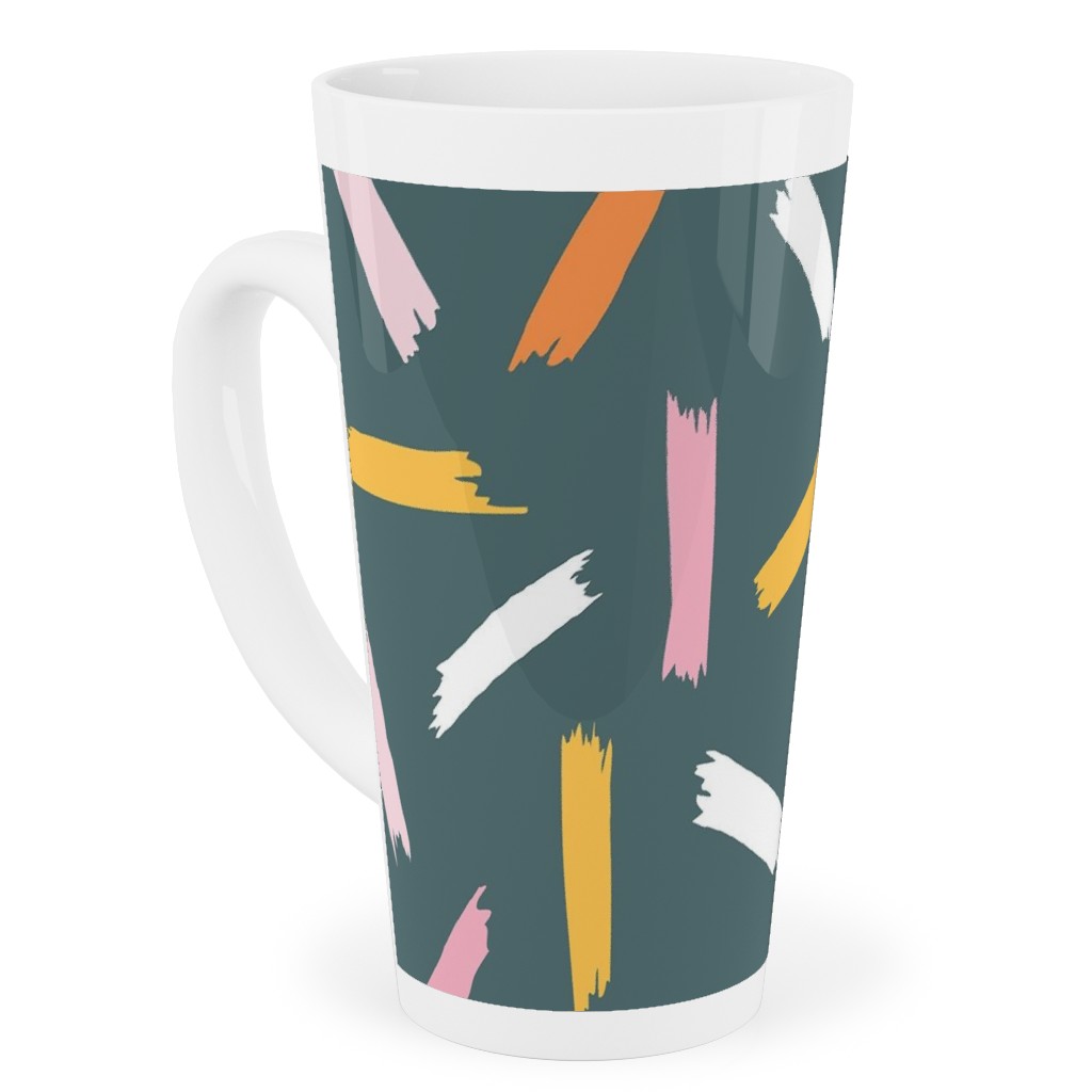 Fun With Paint - Dark Blue Tall Latte Mug, 17oz, Multicolor