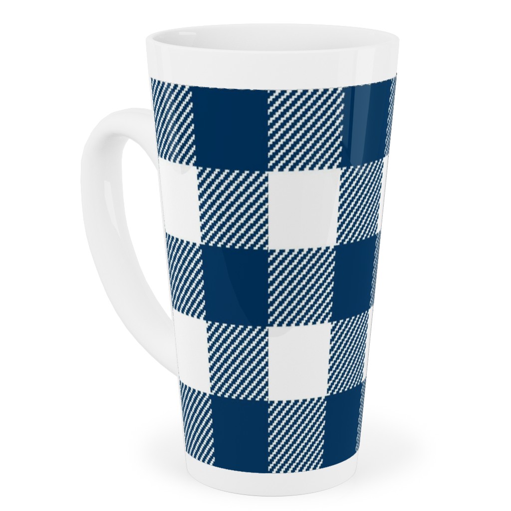 Buffalo Plaid Tall Latte Mug, 17oz, Blue