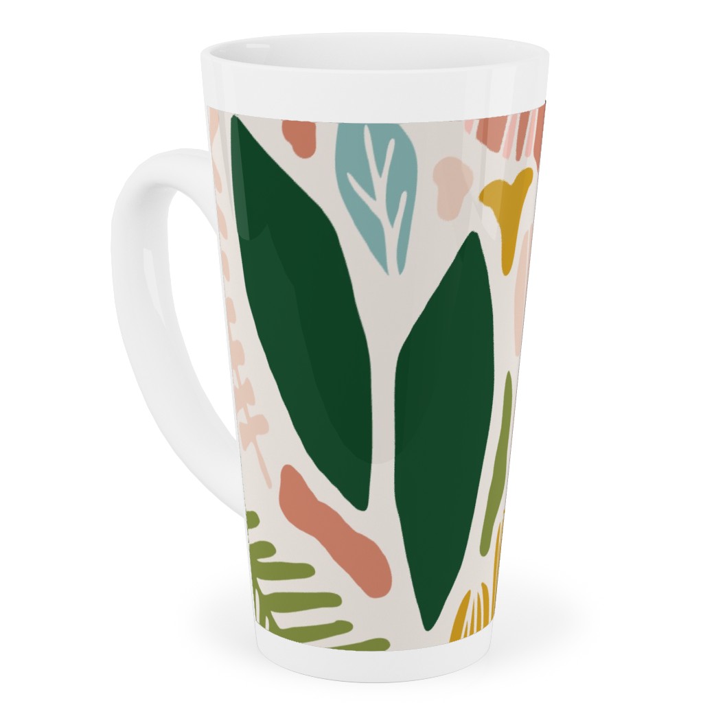 Tropical Adventure Woodcut - Multi Tall Latte Mug, 17oz, Multicolor