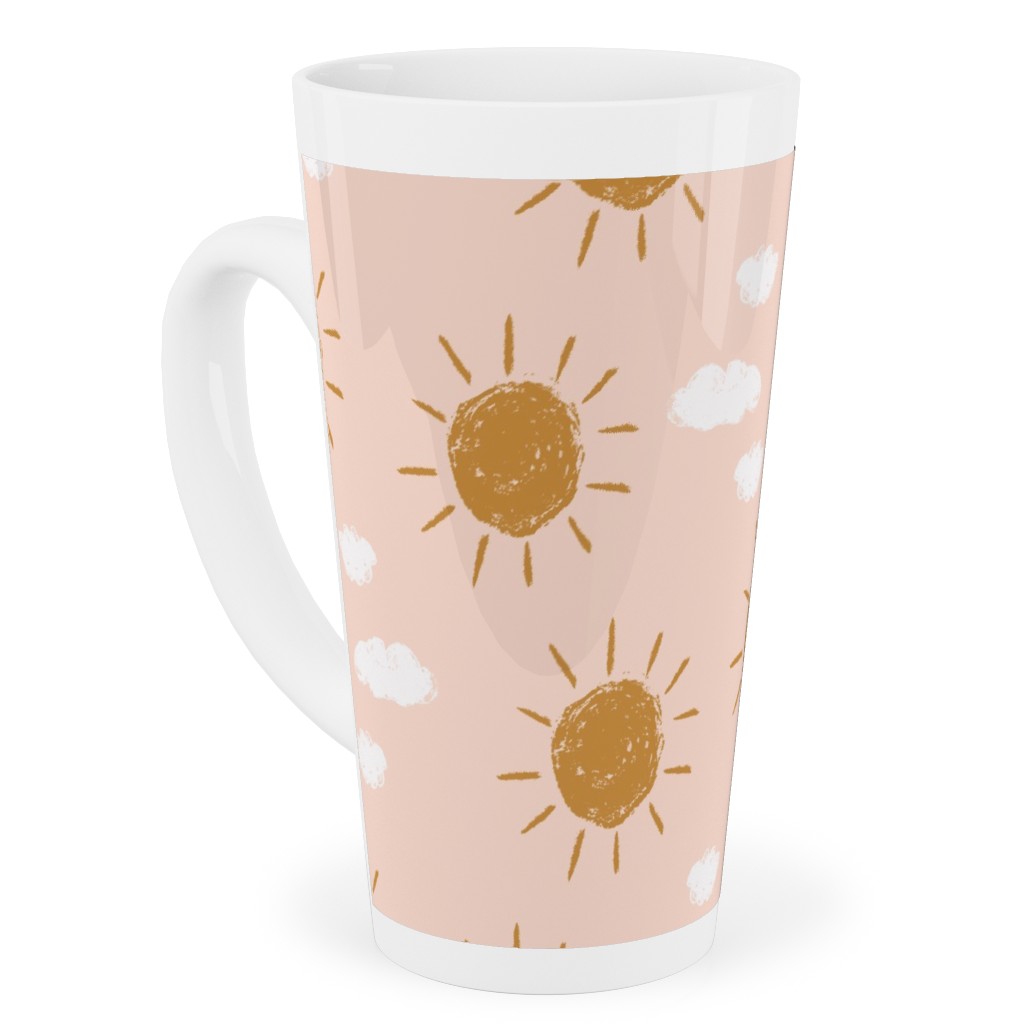Little Golden Sun - Pink Tall Latte Mug, 17oz, Pink