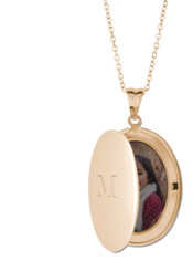 center initial locket necklace