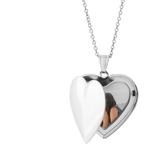 Best Ever Locket Necklace, Silver, Heart, None, Gray