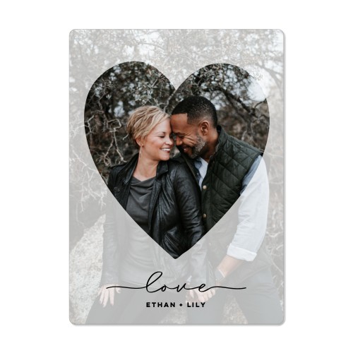 Heart Overlay Portrait Magnet, 4x5.5, White