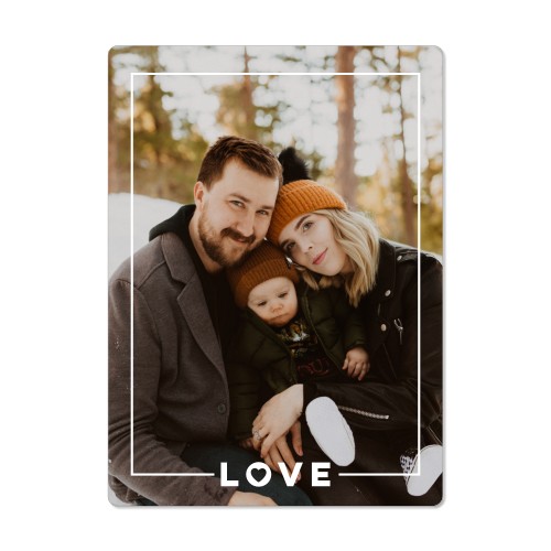 Love Bold Frame Portrait Magnet, 4x5.5, White