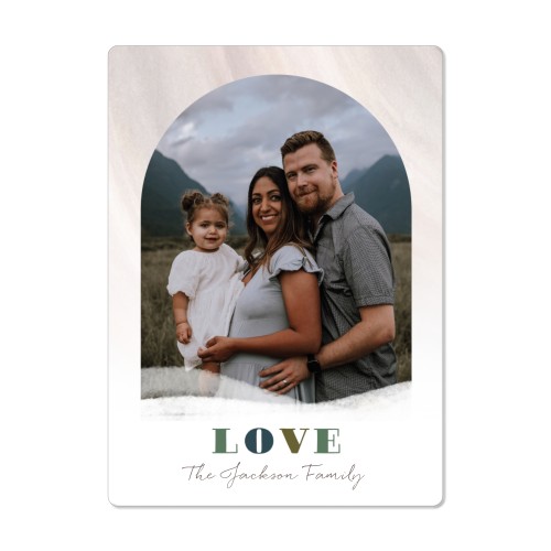 Love Brushed Archway Magnet, 4x5.5, Gray