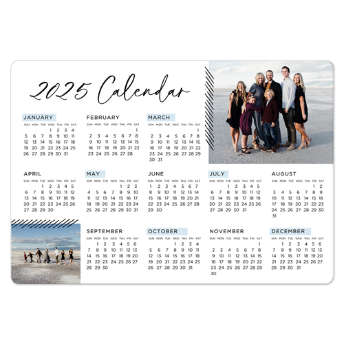 Script Calendar Magnet, 3x5, Blue