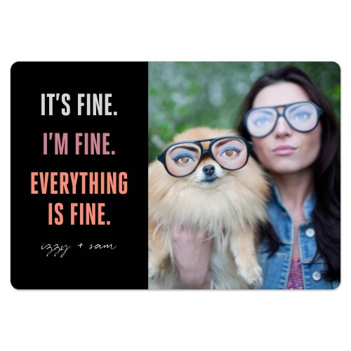 Everything Is Fine Magnet, 3x5, Pink