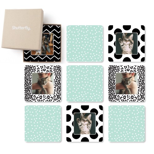 Simply Chic Patterns Memory Game, glossy, Black