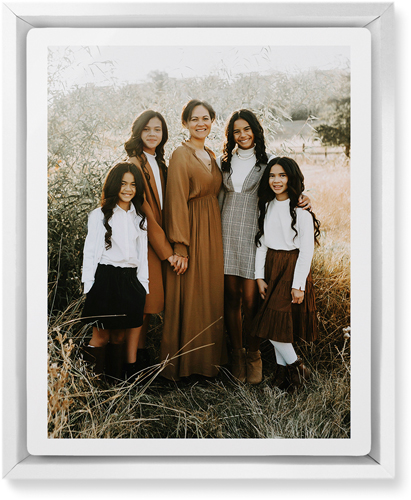 Simple Gallery of One Border Portrait Wall Art, White, Single piece, Metal, 8x10, Glossy, Multicolor