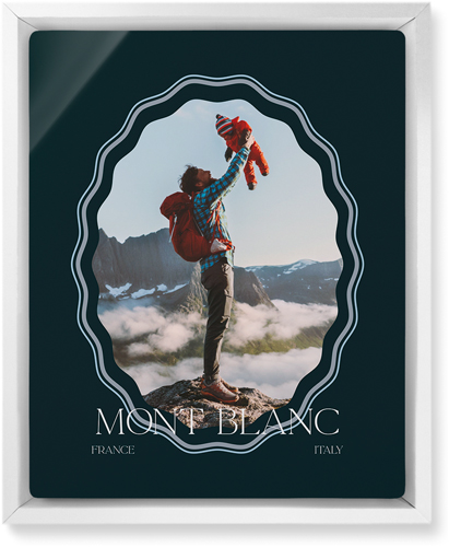 Rippled Border Wall Art, White, Single piece, Metal, 8x10, Glossy, White, white