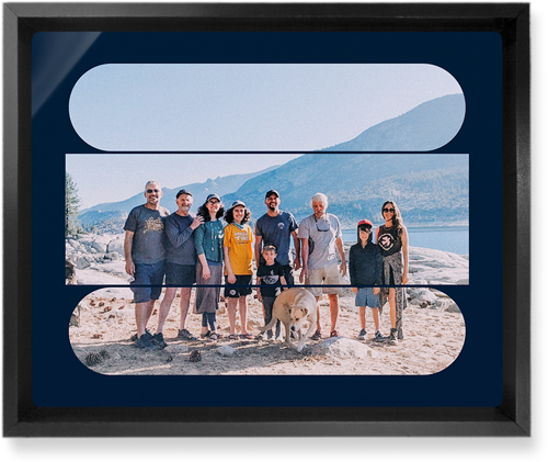 Connected Frames Wall Art, Black, Single piece, Metal, 8x10, Glossy, Blue, midnight