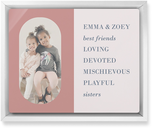 Traits of the Best Wall Art, White, Single piece, Metal, 8x10, Matte, Pink, desert rose