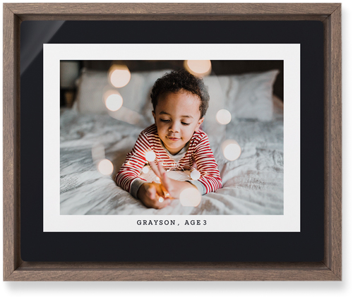 Frame Up Wall Art, Walnut, Single piece, Metal, 8x10, Matte, Gray, charcoal