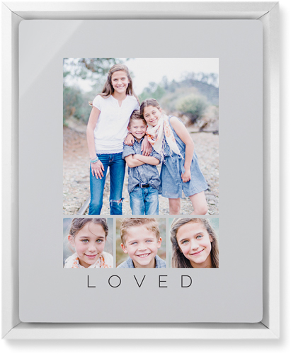 Four Real Wall Art, White, Single piece, Metal, 8x10, Glossy, Gray, silver lining