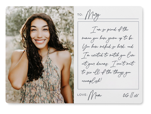 Handwritten Letter Wall Art, No Frame, Single piece, Metal, 10x14, Matte, White, white