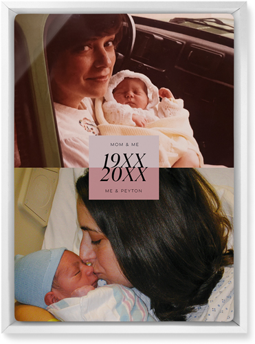 Then and Now Wall Art, White, Single piece, Metal, 10x14, Glossy, Pink, desert rose