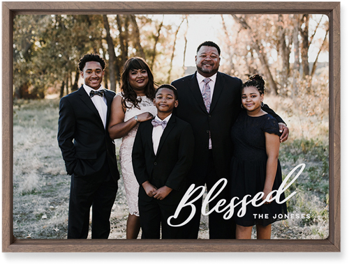Blessed Letters Wall Art, Walnut, Single piece, Metal, 10x14, Glossy, White