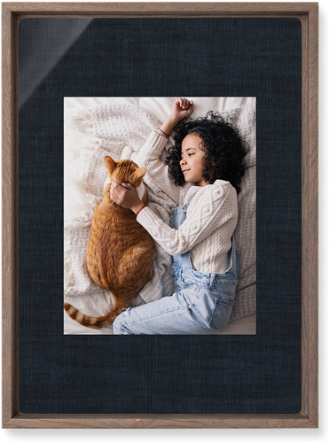 Full Frame One Wall Art, Walnut, Single piece, Metal, 10x14, Glossy, Black