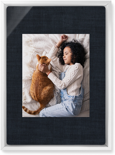 Full Frame One Wall Art, White, Single piece, Metal, 10x14, Matte, Black, black