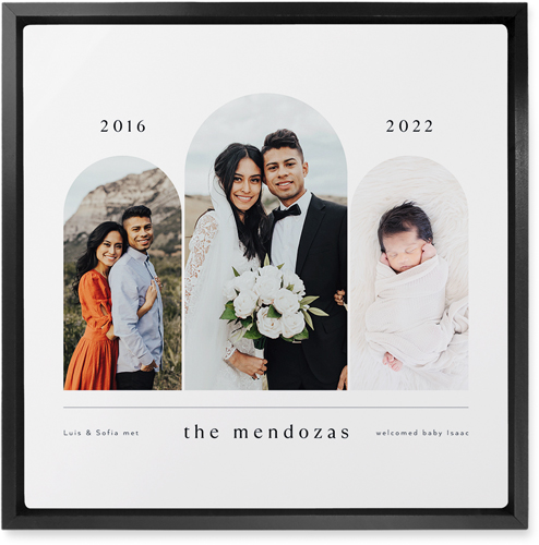 Timeline Arches Wall Art, Black, Single piece, Metal, 12x12, Matte, White, white