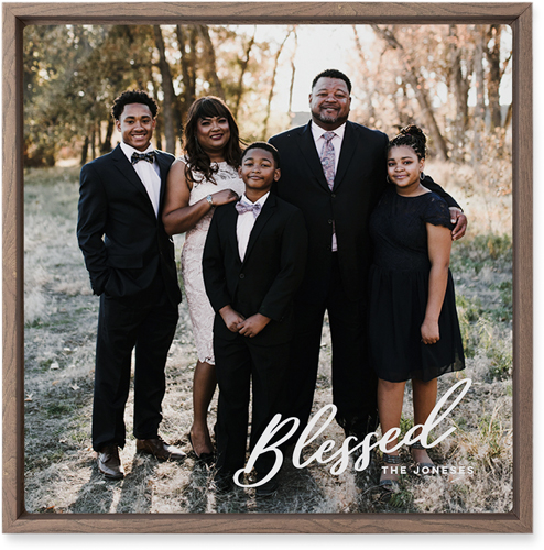 Blessed Letters Wall Art, Walnut, Single piece, Metal, 12x12, Matte, White, white