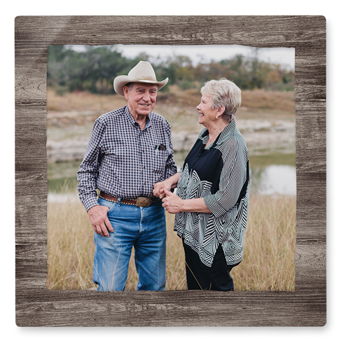 Countryside Portrait Wall Art, No Frame, Single piece, Metal, 12x12, Glossy, Brown