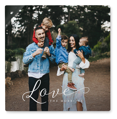 Just Love Portrait Wall Art, No Frame, Single piece, Metal, 12x12, Glossy, White