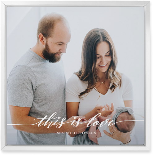 Love Is Portrait Wall Art, White, Single piece, Metal, 12x12, Glossy, White, white