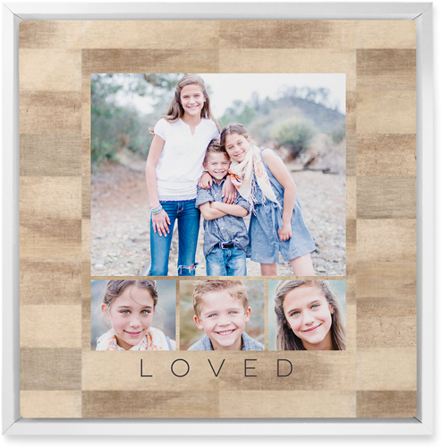 Four Real Wall Art, White, Single piece, Metal, 12x12, Glossy, Beige, khaki