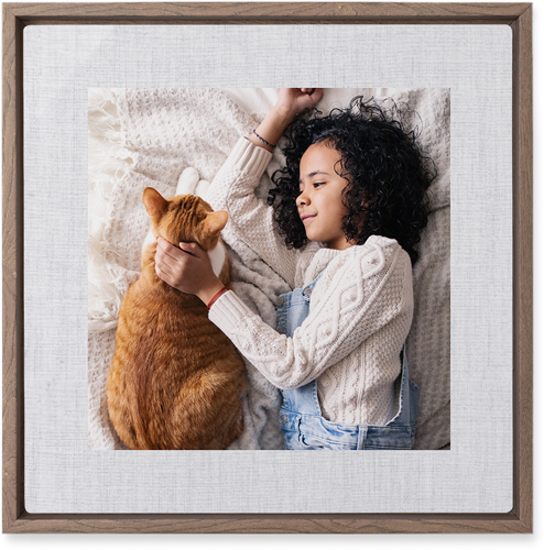 Full Frame One Wall Art, Walnut, Single piece, Metal, 12x12, Matte, White, white