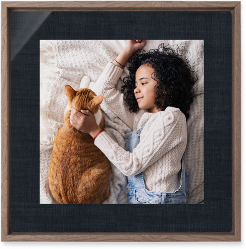 Full Frame One Wall Art, Walnut, Single piece, Metal, 12x12, Matte, Black