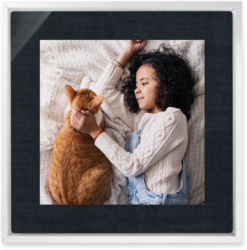 Full Frame One Wall Art, White, Single piece, Metal, 12x12, Glossy, Black