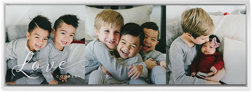 Just Love Pano Trio Wall Art, White, Single piece, Metal, 12x36, Glossy, White, white