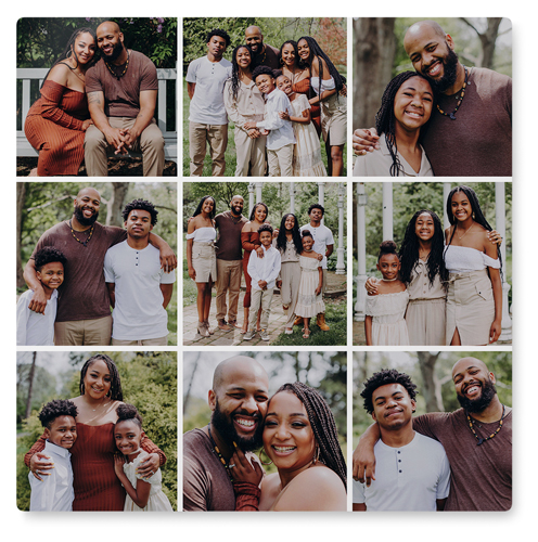 Gallery Grid of Nine Wall Art, No Frame, Single piece, Metal, 16x16, Glossy, Multicolor, multi