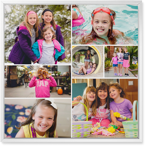 Gallery of Seven Wall Art, White, Single piece, Metal, 16x16, Matte, Multicolor, multi